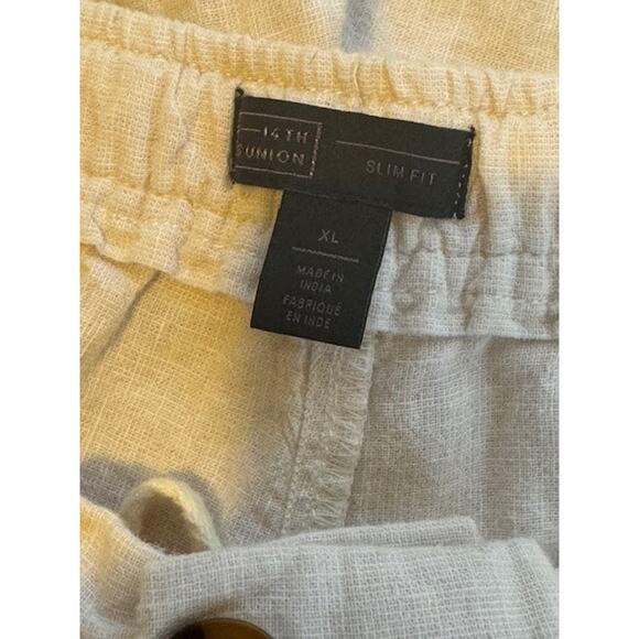 14th Union Pants Mens XL Slim Fit Linen Blend Drawstring Casual Summer Casual - Picture 8 of 10